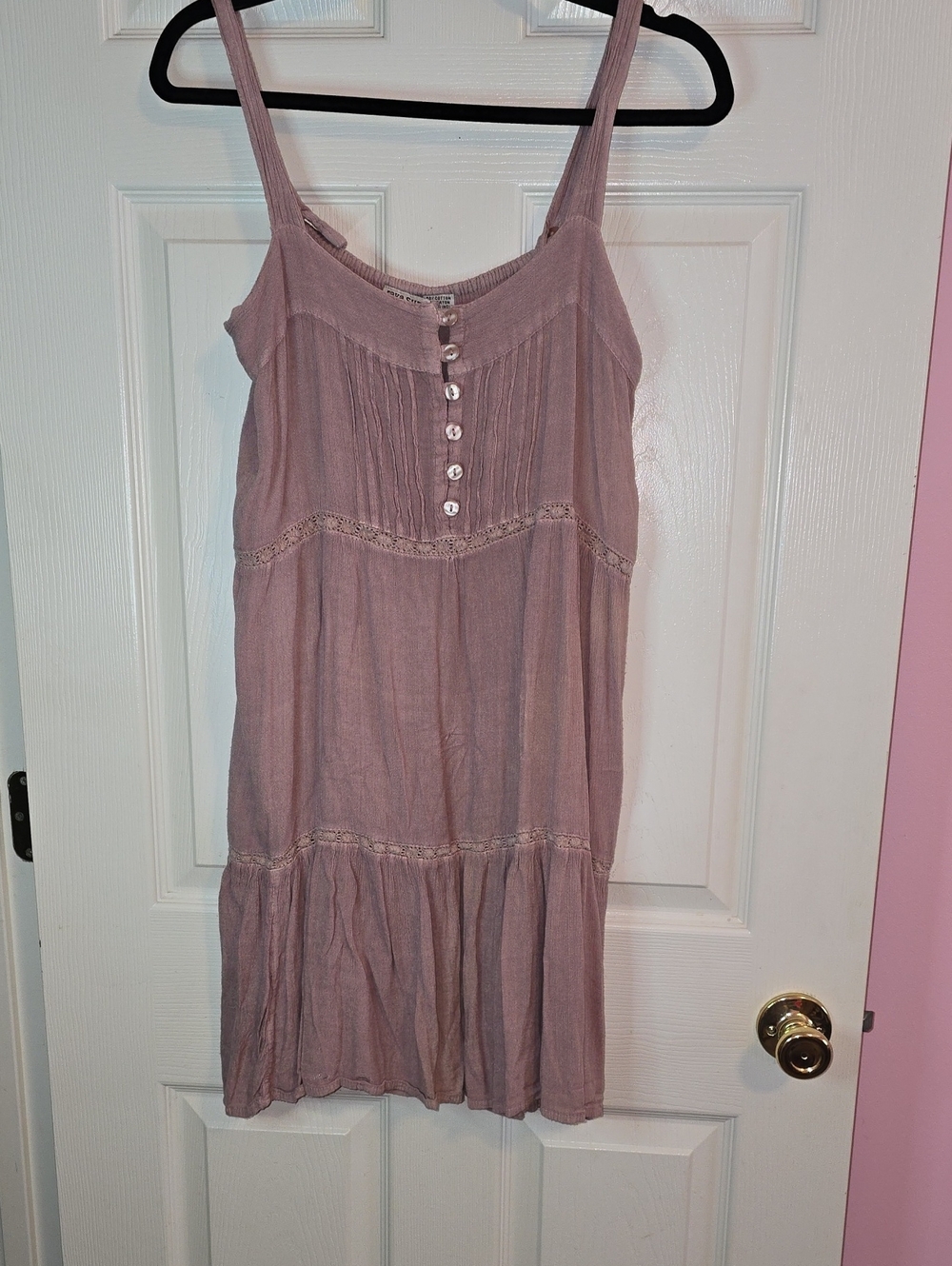 raya‎ sun dusty rose button-front top